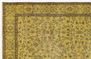 Yellow Over Dyed Vintage Rug 5'6'' x 9'6'' ft 167 x 290 cm