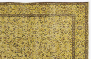 Yellow Over Dyed Vintage Rug 5'6'' x 9'6'' ft 167 x 290 cm