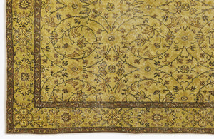 Yellow Over Dyed Vintage Rug 5'6'' x 9'6'' ft 167 x 290 cm