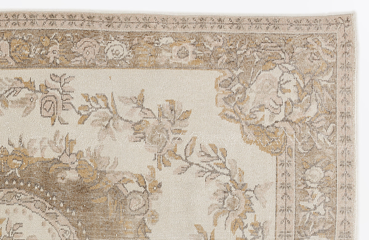 Beige Over Dyed Vintage Rug 6&#39;0&#39;&#39; x 9&#39;3&#39;&#39; ft 184 x 282 cm