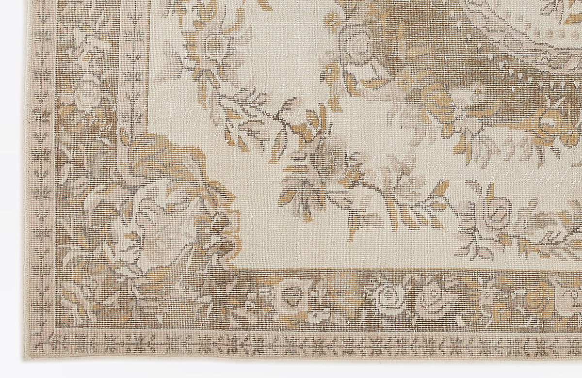 Beige Over Dyed Vintage Rug 6&#39;0&#39;&#39; x 9&#39;3&#39;&#39; ft 184 x 282 cm