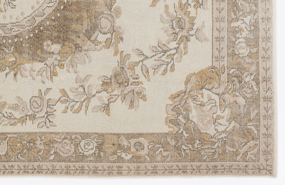 Beige Over Dyed Vintage Rug 6&#39;0&#39;&#39; x 9&#39;3&#39;&#39; ft 184 x 282 cm