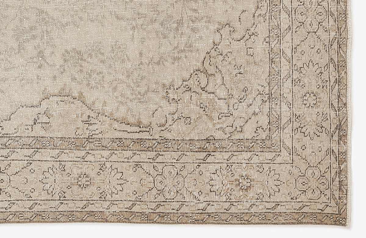 Beige Over Dyed Vintage Rug 5&#39;10&#39;&#39; x 9&#39;7&#39;&#39; ft 178 x 293 cm