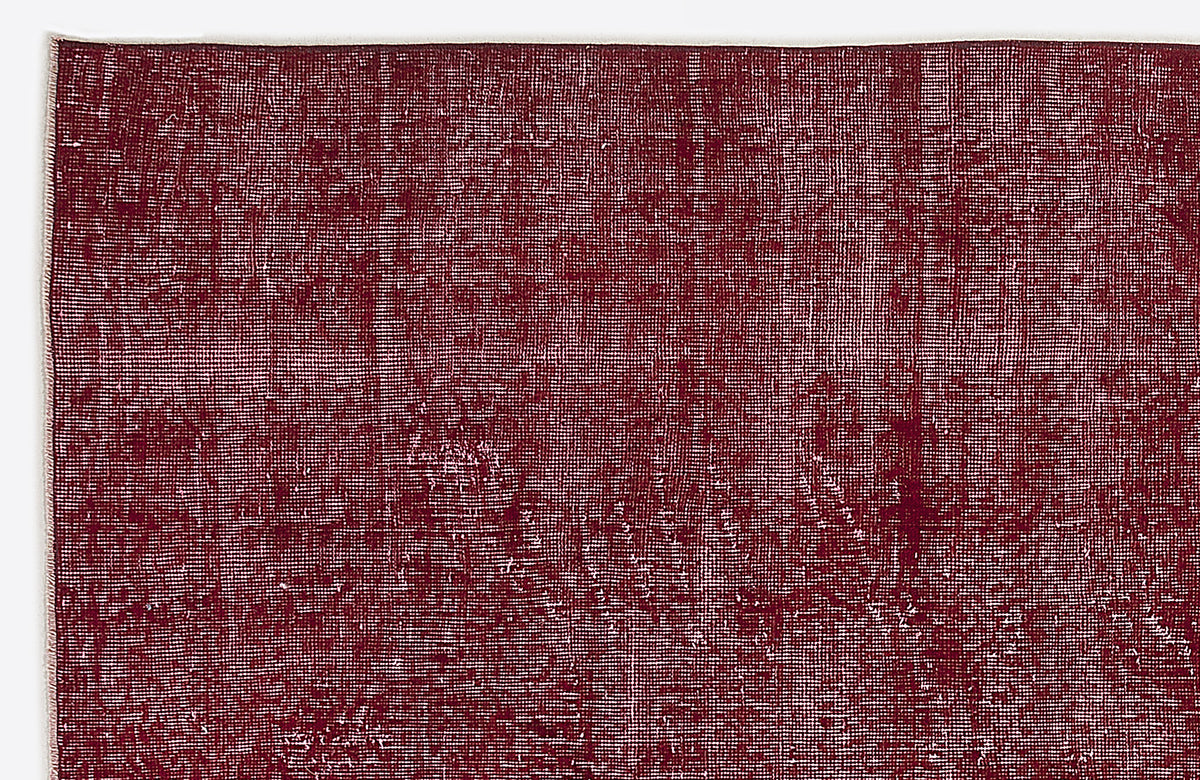Red Over Dyed Vintage Rug 6&#39;11&#39;&#39; x 9&#39;5&#39;&#39; ft 210 x 287 cm