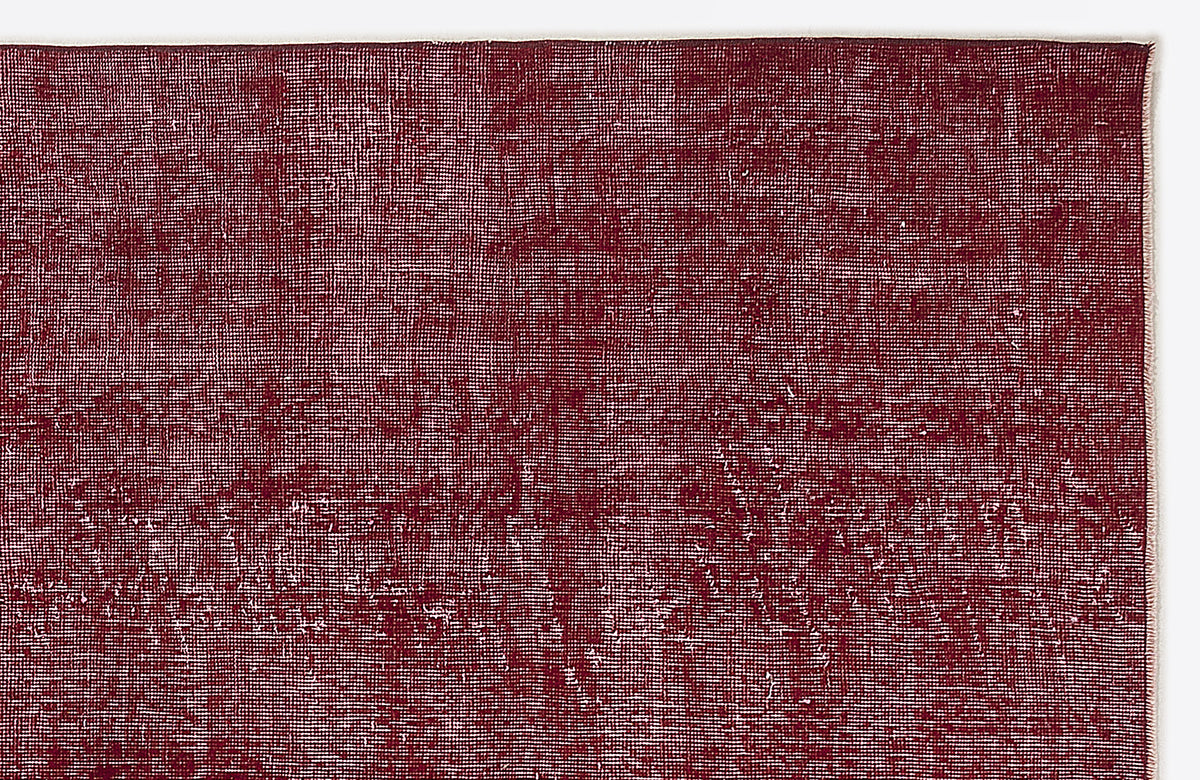 Red Over Dyed Vintage Rug 6&#39;11&#39;&#39; x 9&#39;5&#39;&#39; ft 210 x 287 cm