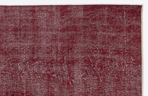 Red Over Dyed Vintage Rug 6'11'' x 9'5'' ft 210 x 287 cm