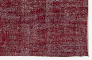 Red Over Dyed Vintage Rug 6'11'' x 9'5'' ft 210 x 287 cm