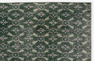 Green Over Dyed Vintage Rug 4'8'' x 8'3'' ft 142 x 252 cm