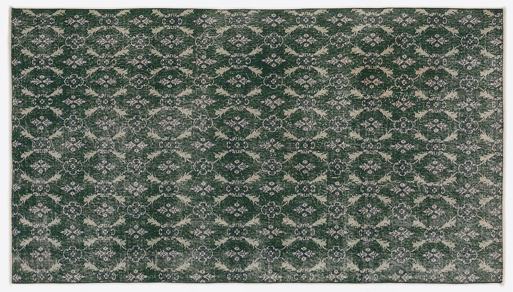 Green Over Dyed Vintage Rug 4'8'' x 8'3'' ft 142 x 252 cm