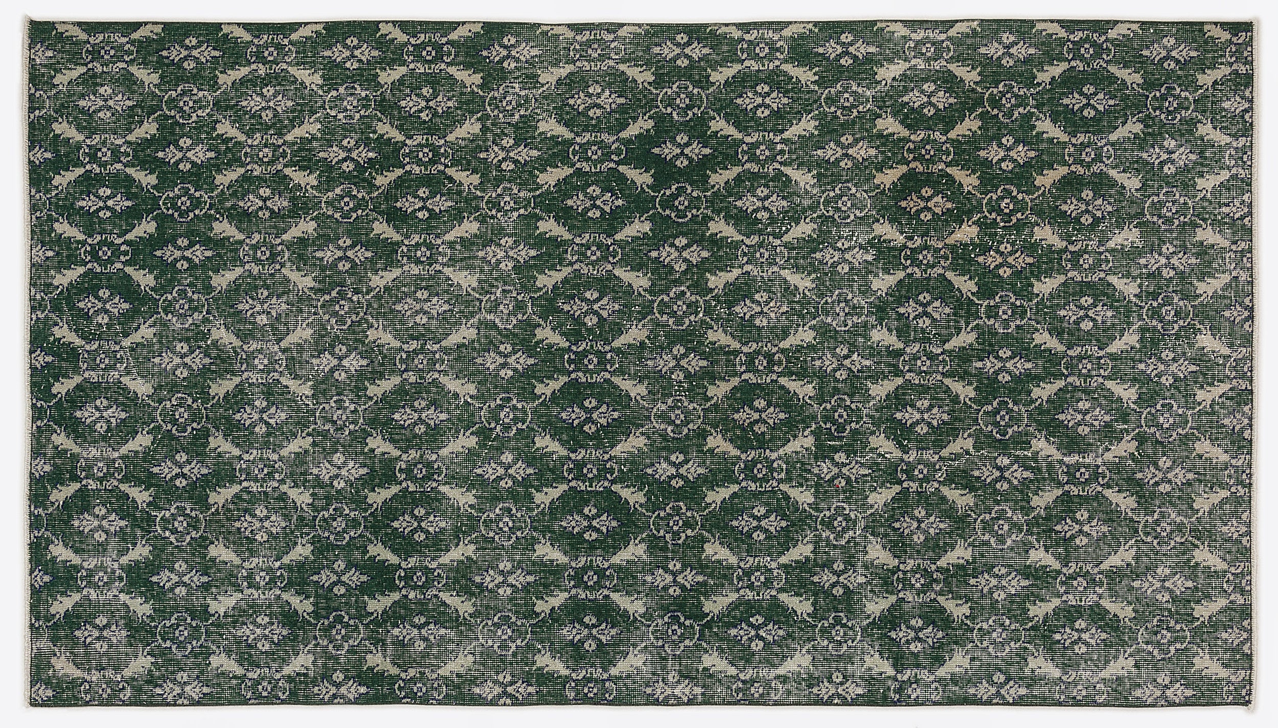 Green Over Dyed Vintage Rug 4'8'' x 8'3'' ft 142 x 252 cm