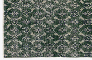 Green Over Dyed Vintage Rug 4'8'' x 8'3'' ft 142 x 252 cm
