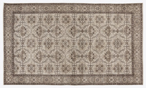 Beige Over Dyed Vintage Rug 5'7'' x 9'6'' ft 170 x 290 cm