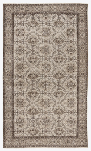 Beige Over Dyed Vintage Rug 5'7'' x 9'6'' ft 170 x 290 cm