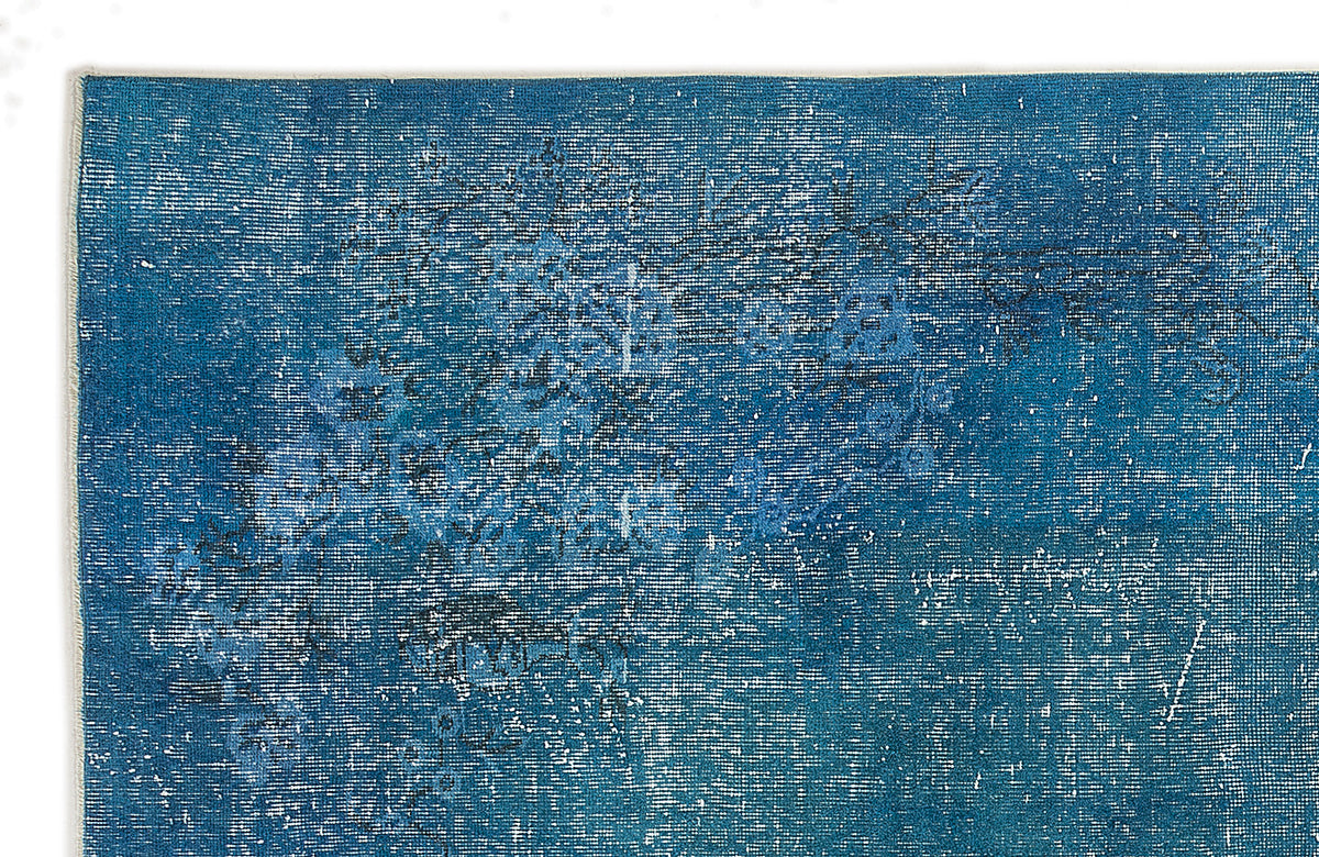 Turquoise  Over Dyed Vintage Rug 6'11'' x 9'10'' ft 211 x 300 cm