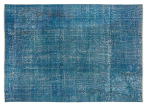 Turquoise  Over Dyed Vintage Rug 6'11'' x 9'10'' ft 211 x 300 cm