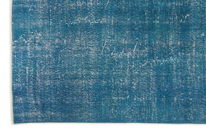 Turquoise  Over Dyed Vintage Rug 6'11'' x 9'10'' ft 211 x 300 cm