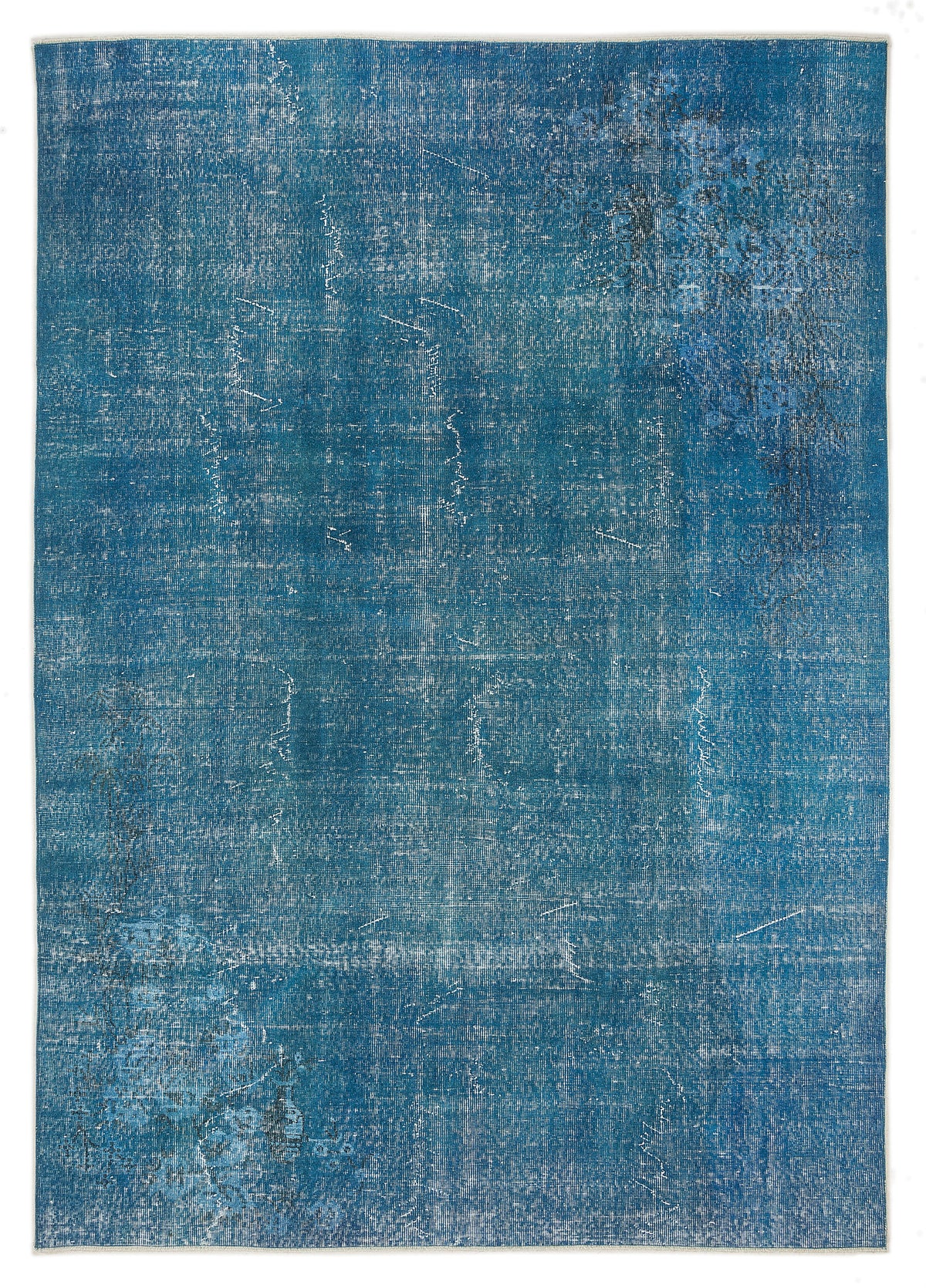 Turquoise  Over Dyed Vintage Rug 6'11'' x 9'10'' ft 211 x 300 cm
