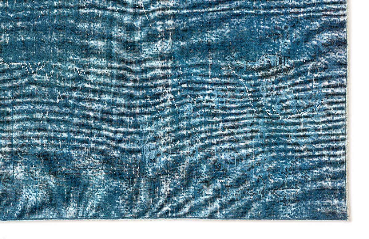 Turquoise  Over Dyed Vintage Rug 6'11'' x 9'10'' ft 211 x 300 cm