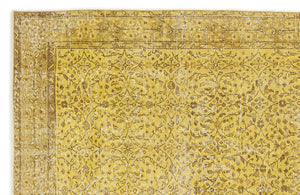 Yellow Over Dyed Vintage Rug 4'7'' x 8'6'' ft 140 x 260 cm