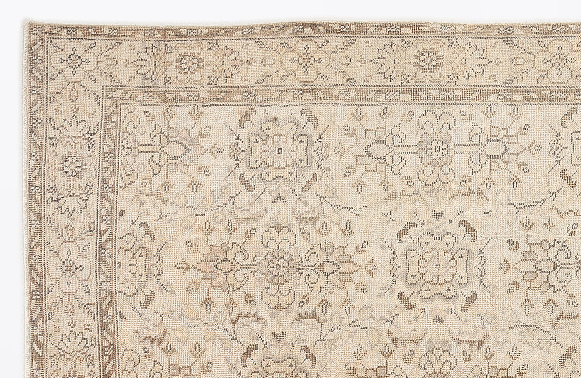 Beige Over Dyed Vintage Rug 5'11'' x 10'3'' ft 180 x 312 cm