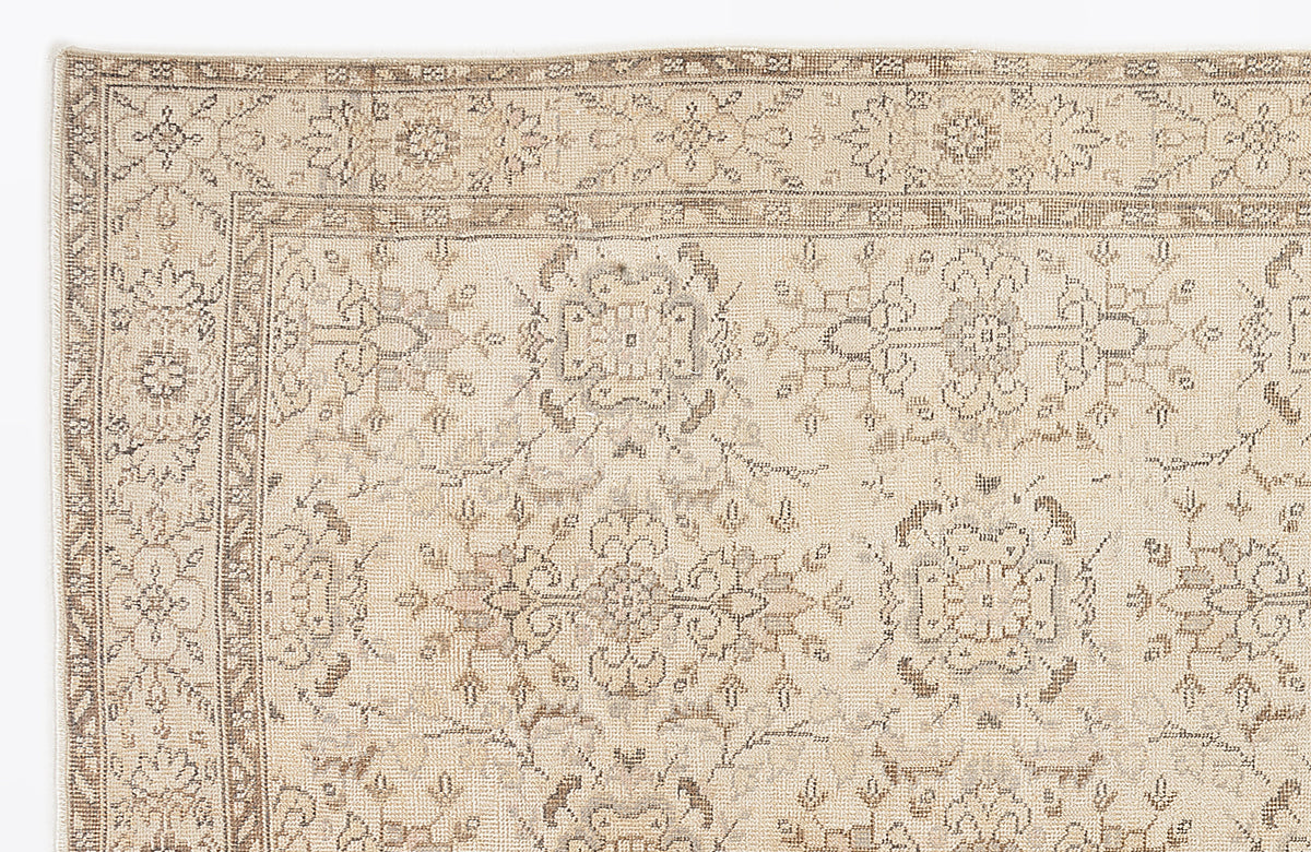Beige Over Dyed Vintage Rug 5&#39;11&#39;&#39; x 10&#39;3&#39;&#39; ft 180 x 312 cm
