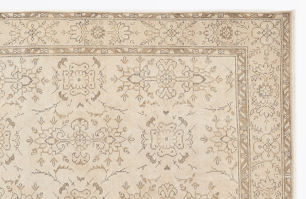 Beige Over Dyed Vintage Rug 5'11'' x 10'3'' ft 180 x 312 cm