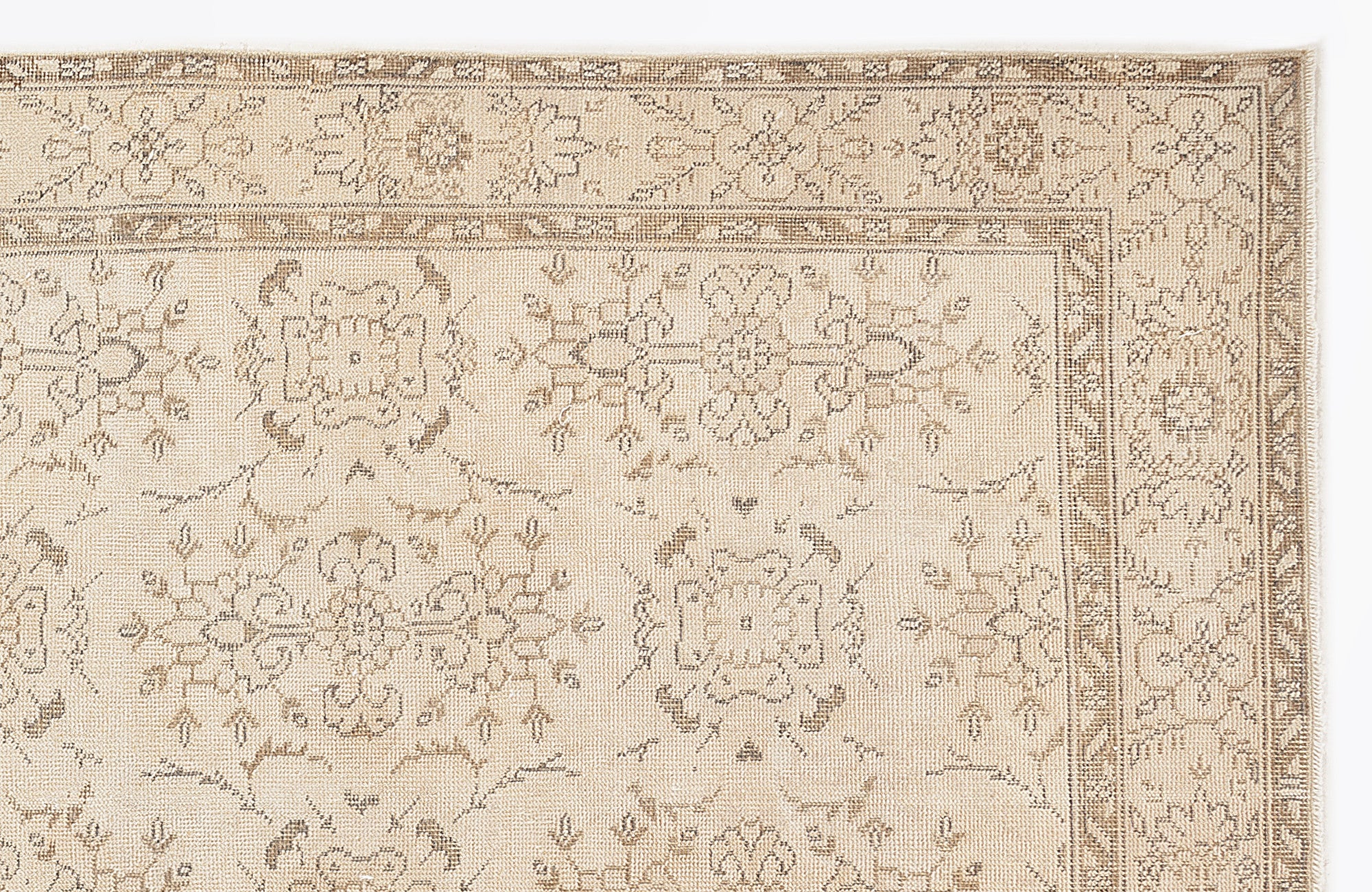 Beige Over Dyed Vintage Rug 5'11'' x 10'3'' ft 180 x 312 cm