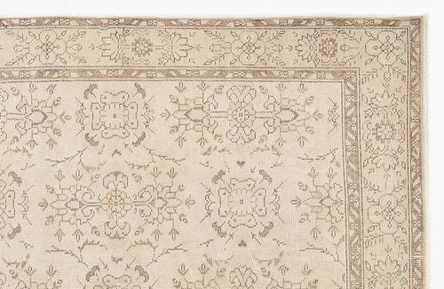 Beige Over Dyed Vintage Rug 5'11'' x 10'3'' ft 180 x 312 cm