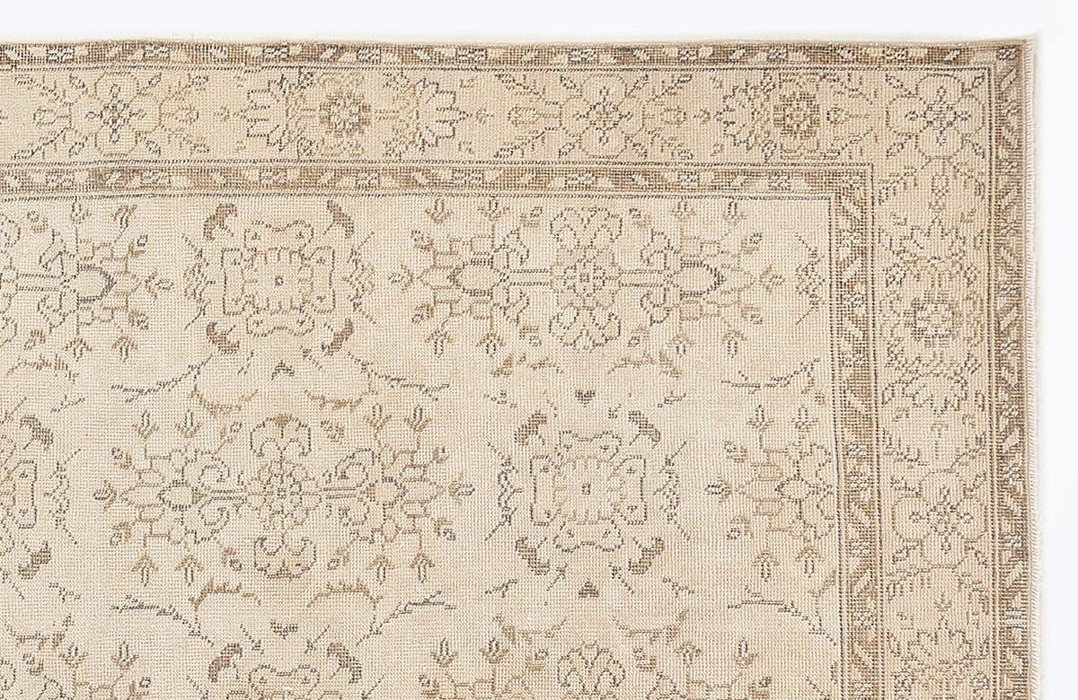 Beige Over Dyed Vintage Rug 5&#39;11&#39;&#39; x 10&#39;3&#39;&#39; ft 180 x 312 cm