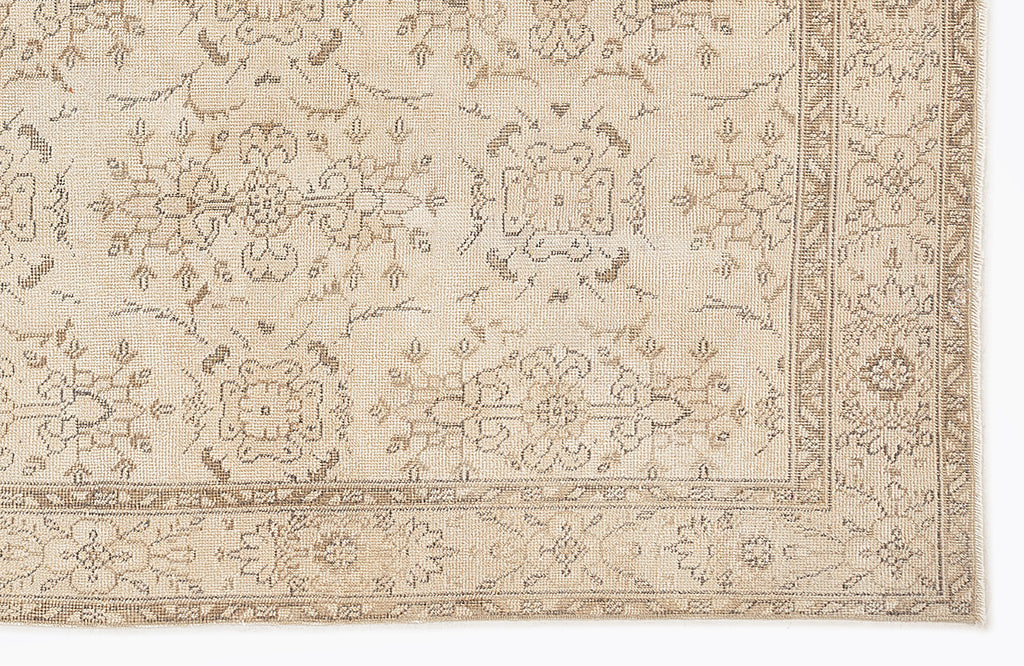 Beige Over Dyed Vintage Rug 5'11'' x 10'3'' ft 180 x 312 cm