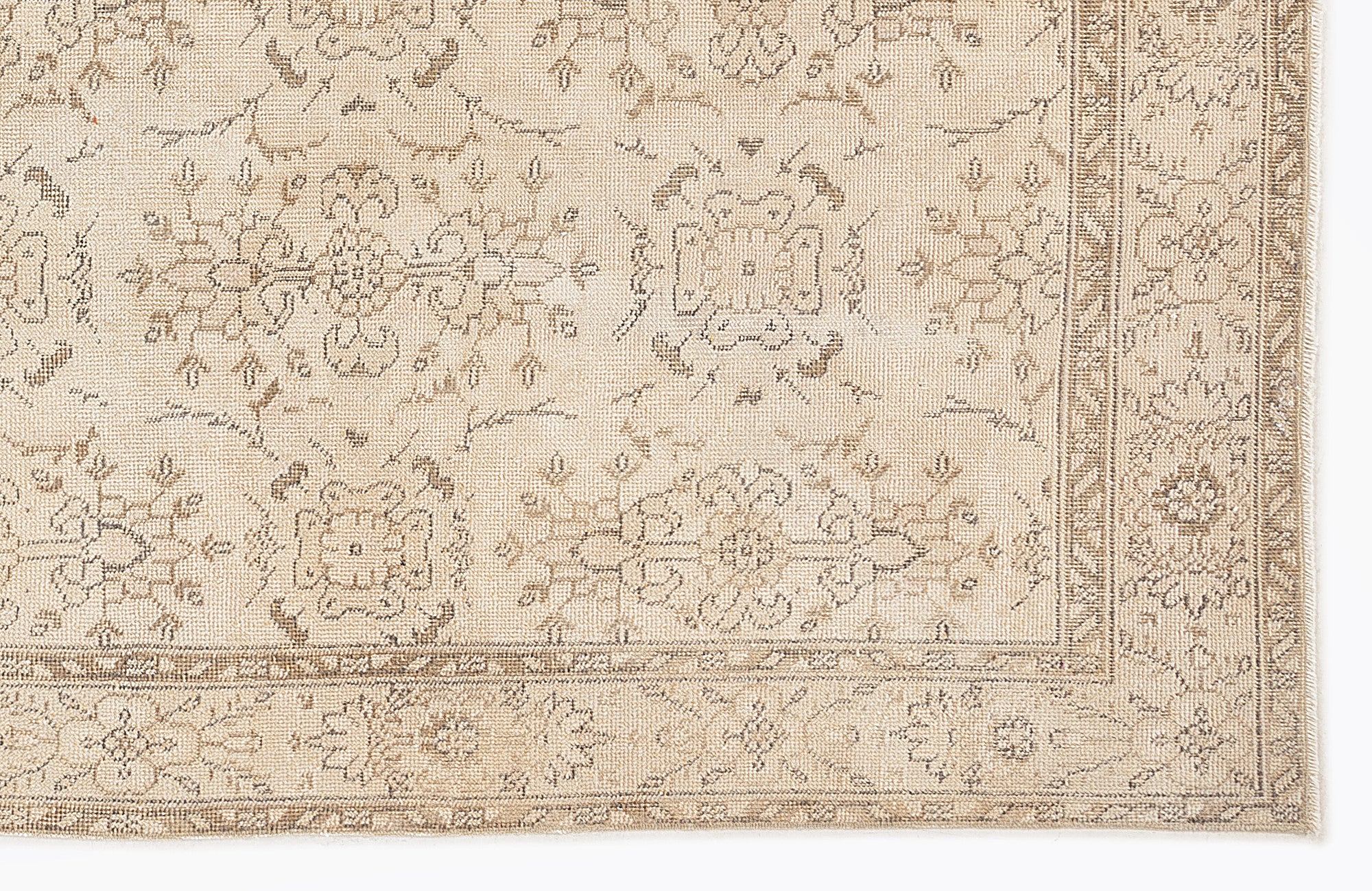 Beige Over Dyed Vintage Rug 5'11'' x 10'3'' ft 180 x 312 cm