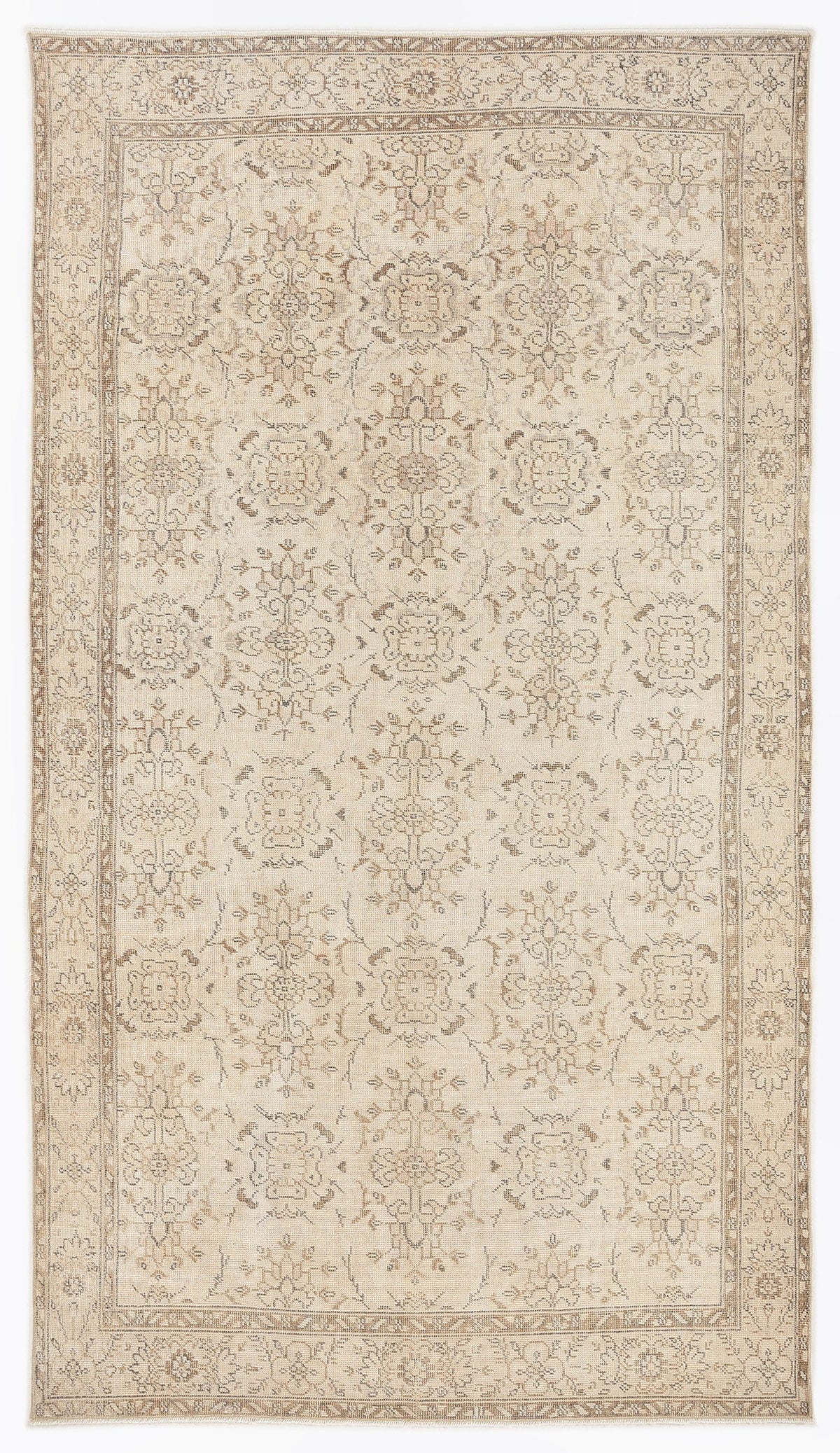 Beige Over Dyed Vintage Rug 5&#39;11&#39;&#39; x 10&#39;3&#39;&#39; ft 180 x 312 cm