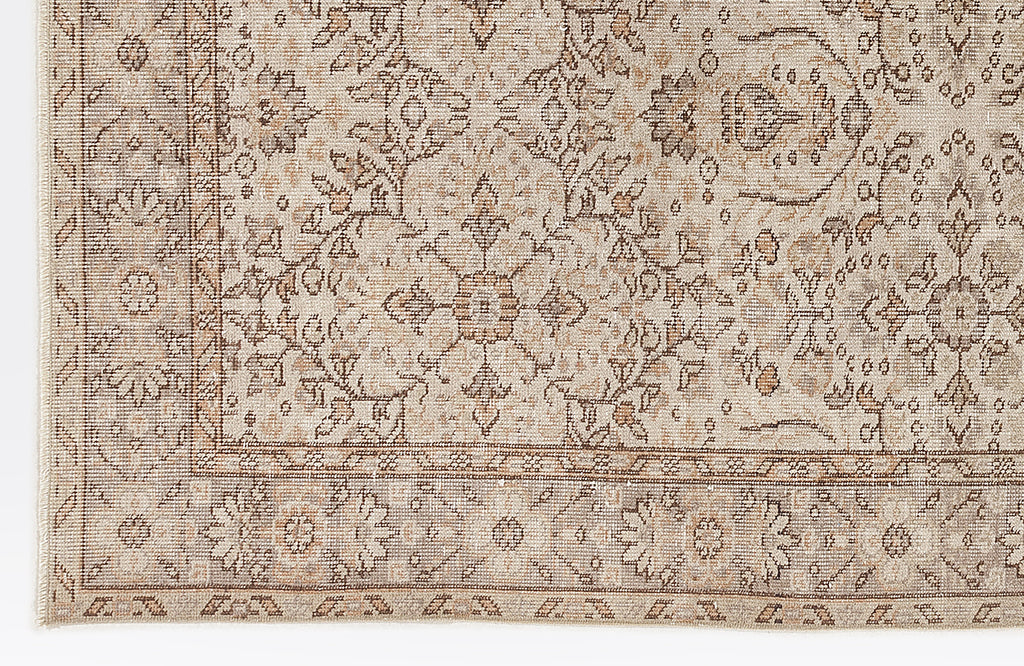 Beige Over Dyed Vintage Rug 5'7'' x 9'7'' ft 170 x 292 cm