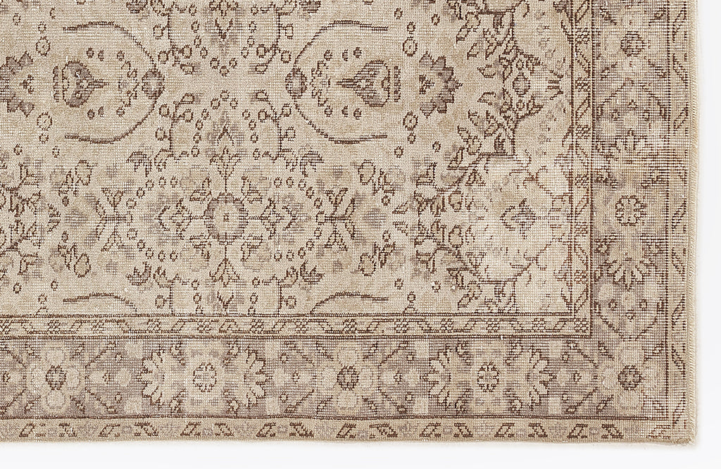 Beige Over Dyed Vintage Rug 5'7'' x 9'7'' ft 170 x 292 cm