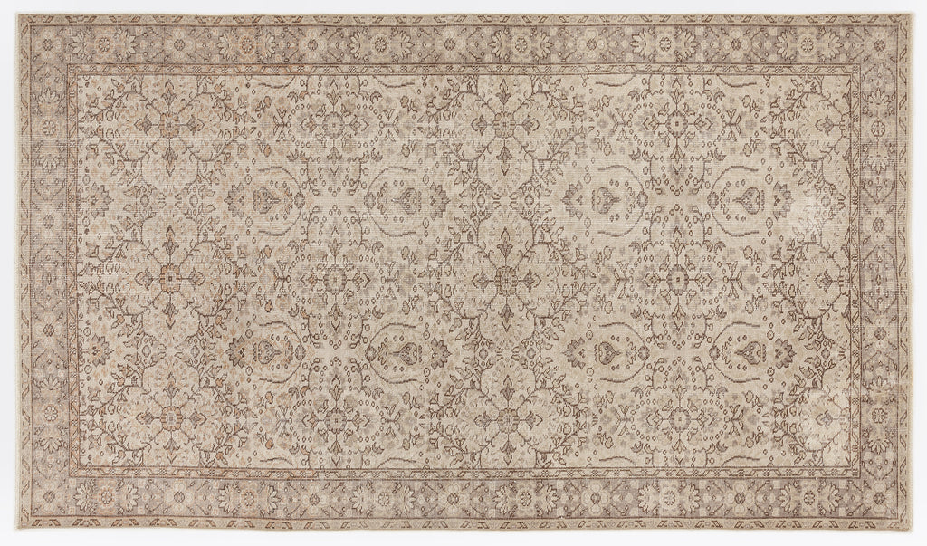Beige Over Dyed Vintage Rug 5'7'' x 9'7'' ft 170 x 292 cm