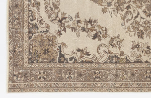 Beige Over Dyed Vintage Rug 5'5'' x 8'9'' ft 165 x 266 cm