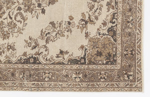 Beige Over Dyed Vintage Rug 5'5'' x 8'9'' ft 165 x 266 cm