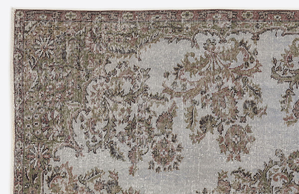 Gray Over Dyed Vintage Rug 5&#39;6&#39;&#39; x 8&#39;10&#39;&#39; ft 168 x 268 cm