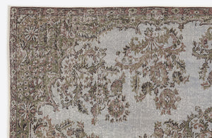 Gray Over Dyed Vintage Rug 5'6'' x 8'10'' ft 168 x 268 cm