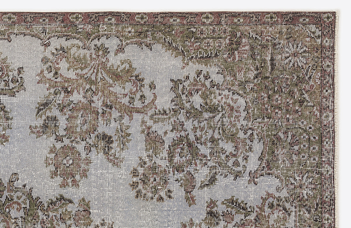 Gray Over Dyed Vintage Rug 5&#39;6&#39;&#39; x 8&#39;10&#39;&#39; ft 168 x 268 cm