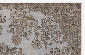 Gray Over Dyed Vintage Rug 5'6'' x 8'10'' ft 168 x 268 cm