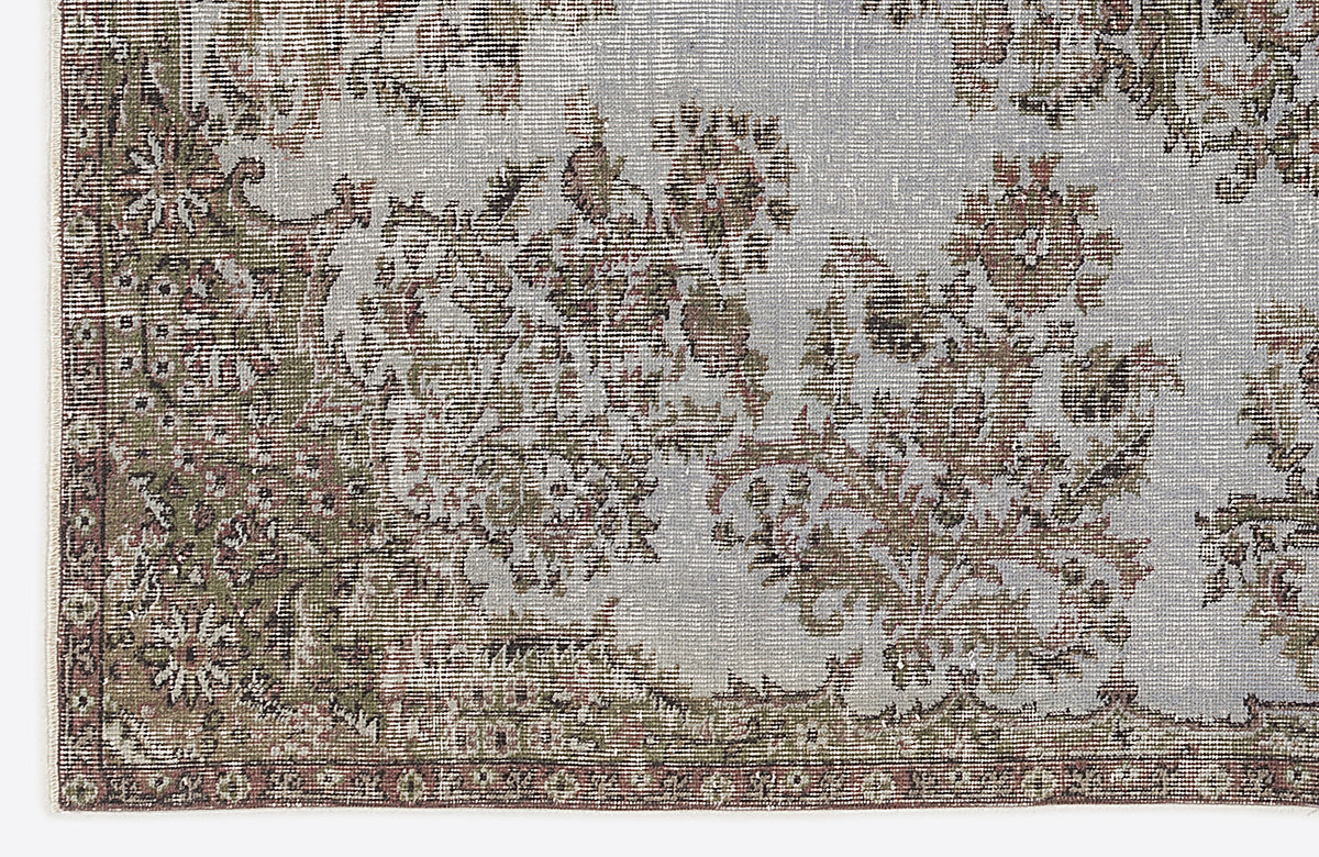 Gray Over Dyed Vintage Rug 5&#39;6&#39;&#39; x 8&#39;10&#39;&#39; ft 168 x 268 cm