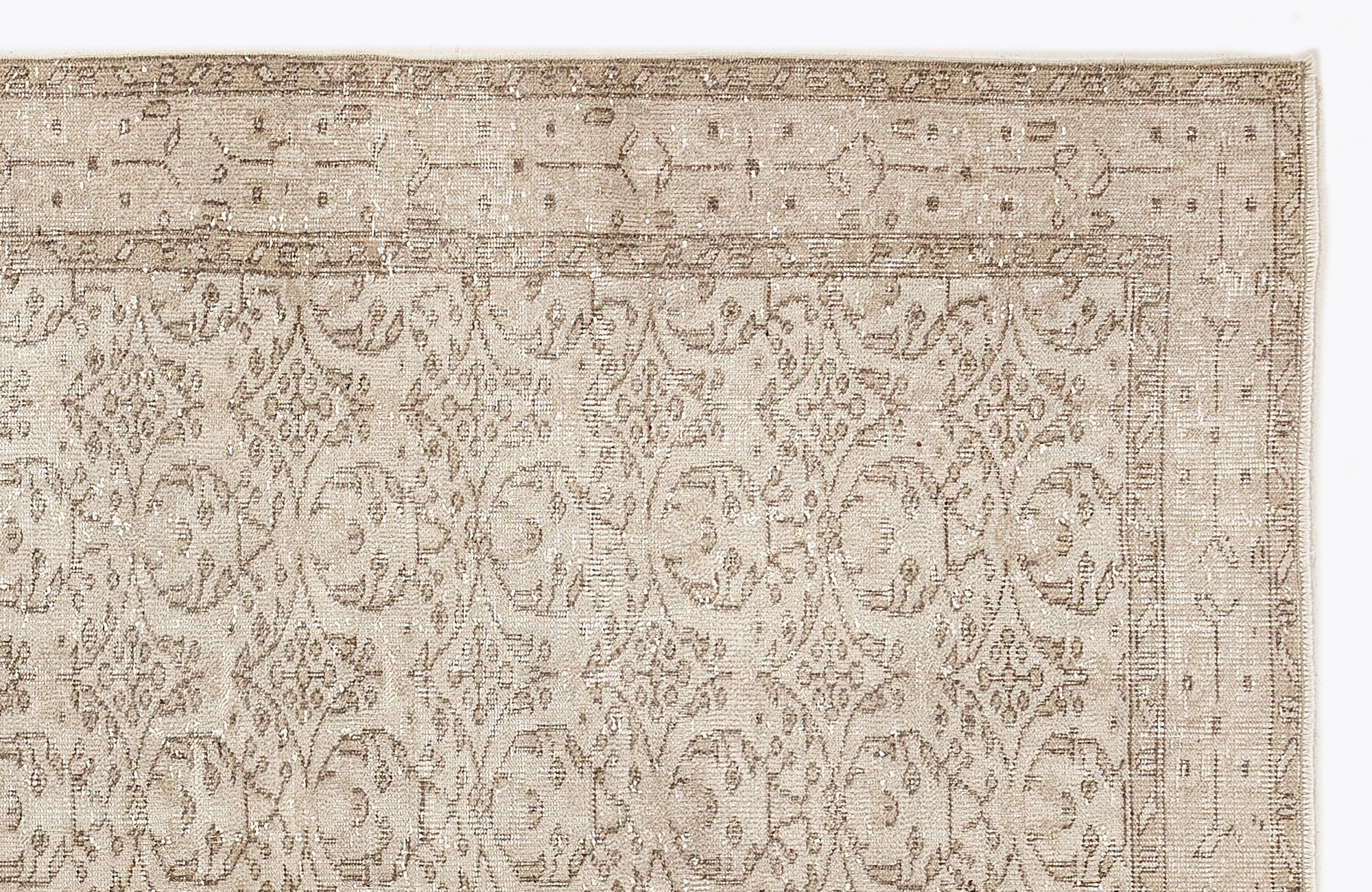 Beige Over Dyed Vintage Rug 5'5'' x 9'2'' ft 165 x 280 cm