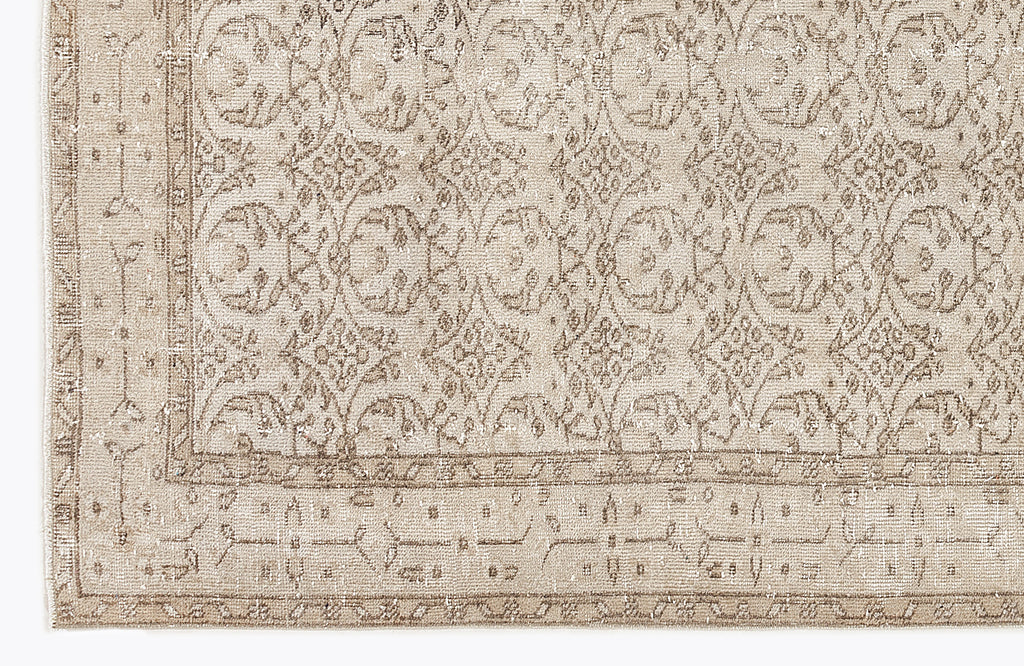 Beige Over Dyed Vintage Rug 5'5'' x 9'2'' ft 165 x 280 cm