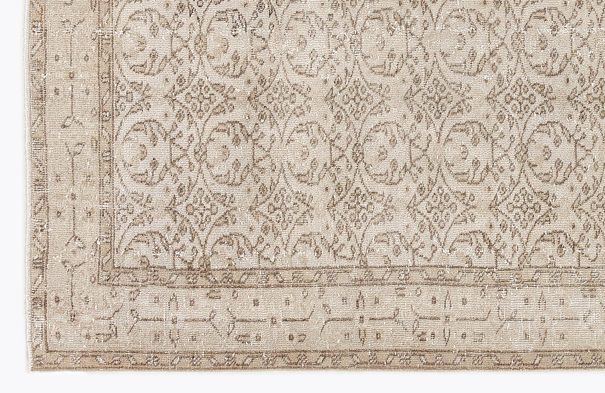 Beige Over Dyed Vintage Rug 5'5'' x 9'2'' ft 165 x 280 cm