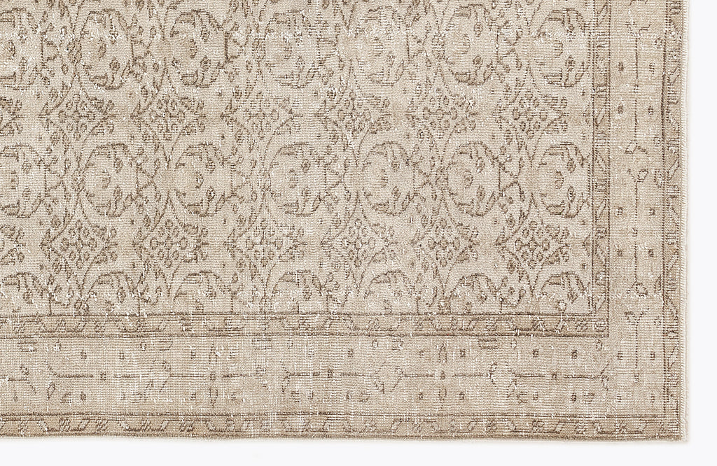 Beige Over Dyed Vintage Rug 5'5'' x 9'2'' ft 165 x 280 cm