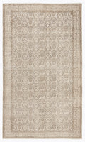 Beige Over Dyed Vintage Rug 5'5'' x 9'2'' ft 165 x 280 cm