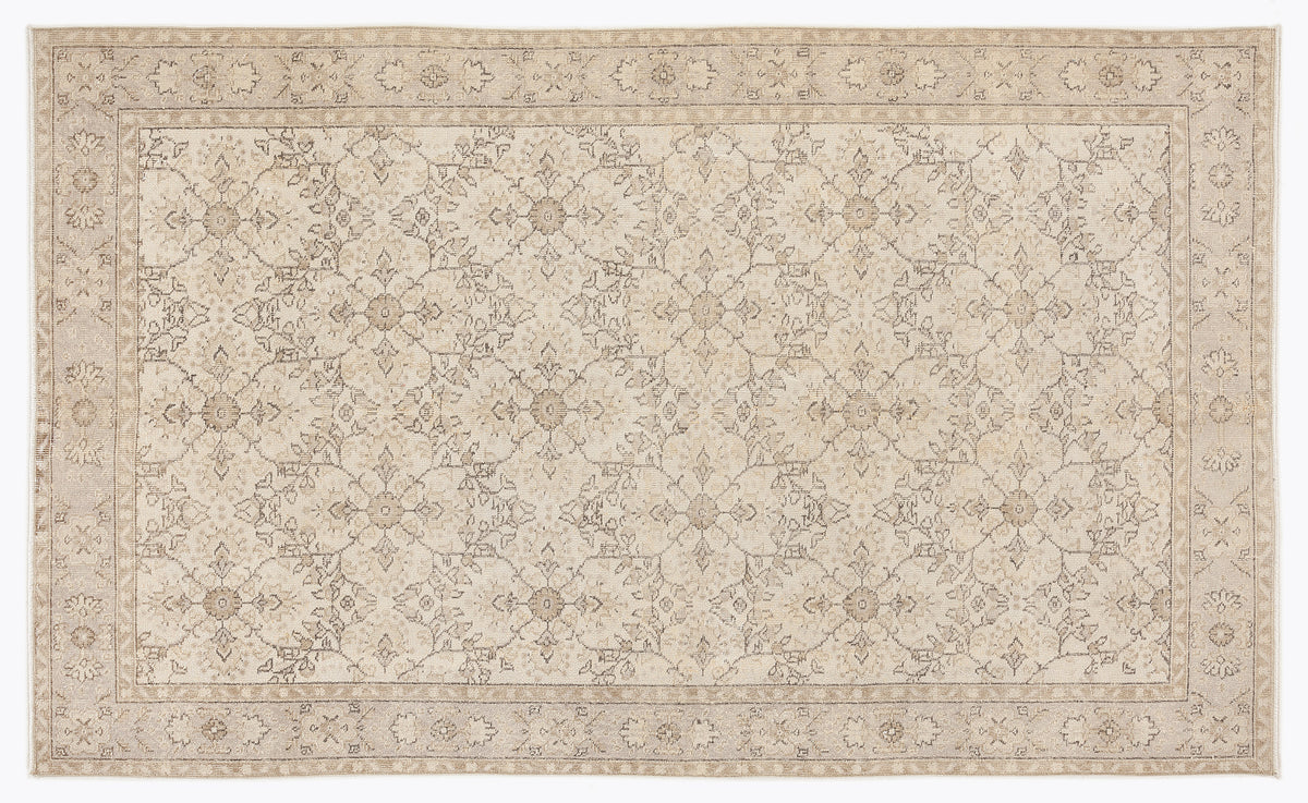 Beige Over Dyed Vintage Rug 5&#39;9&#39;&#39; x 9&#39;6&#39;&#39; ft 176 x 290 cm