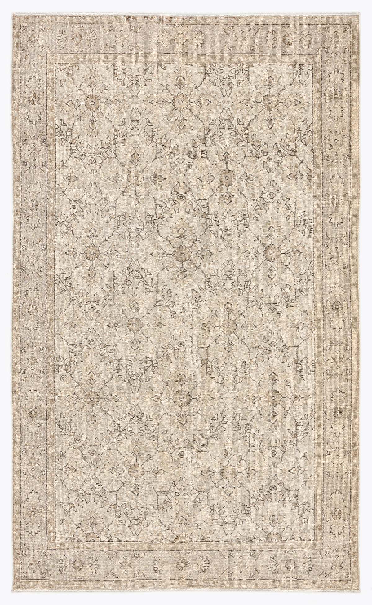 Beige Over Dyed Vintage Rug 5&#39;9&#39;&#39; x 9&#39;6&#39;&#39; ft 176 x 290 cm