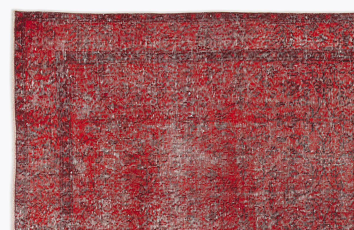 Red Over Dyed Vintage Rug 4&#39;7&#39;&#39; x 11&#39;3&#39;&#39; ft 140 x 344 cm